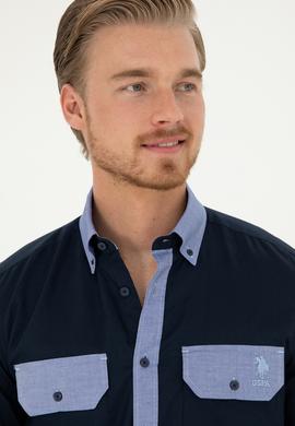 Erkek Lacivert Uzun Kollu Gömlek - 50283811024