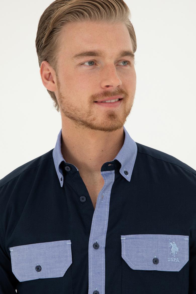 Erkek Lacivert Uzun Kollu Gömlek - 50283811024