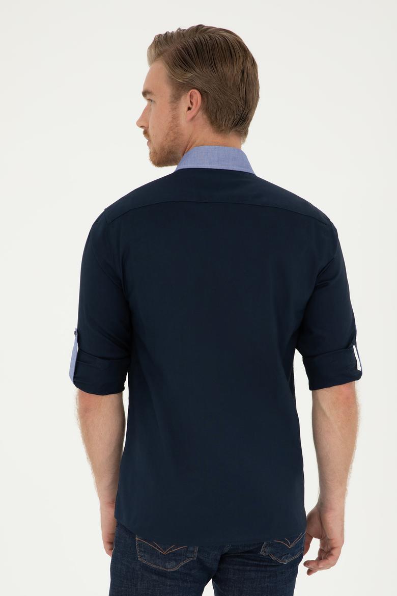 Erkek Lacivert Uzun Kollu Gömlek - 50283811024