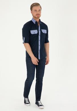 Erkek Lacivert Uzun Kollu Gömlek - 50283811024