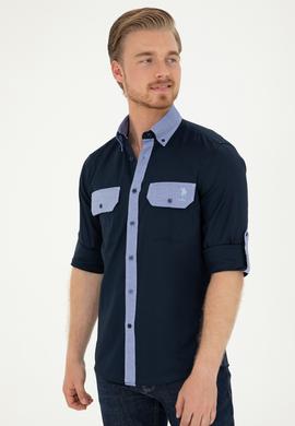 Erkek Lacivert Uzun Kollu Gömlek - 50283811024