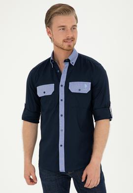 Erkek Lacivert Uzun Kollu Gömlek - 50283811024