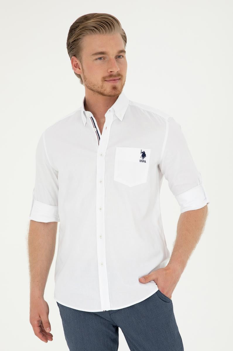 Erkek Beyaz Uzun Kollu Gömlek