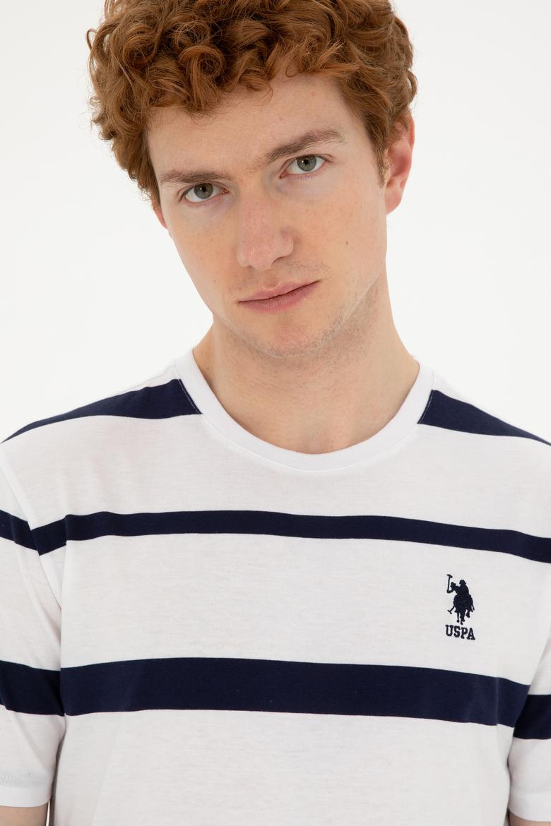 Erkek Regular Fit Bisiklet Yaka Beyaz Tişört - 50287039007