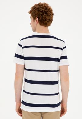 Erkek Regular Fit Bisiklet Yaka Beyaz Tişört - 50287039007