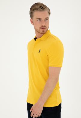 Erkek Regular Fit Polo Yaka Safran Tişört - 50288371031