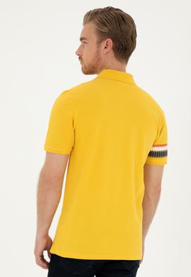 Erkek Regular Fit Polo Yaka Safran Tişört - 50288371031