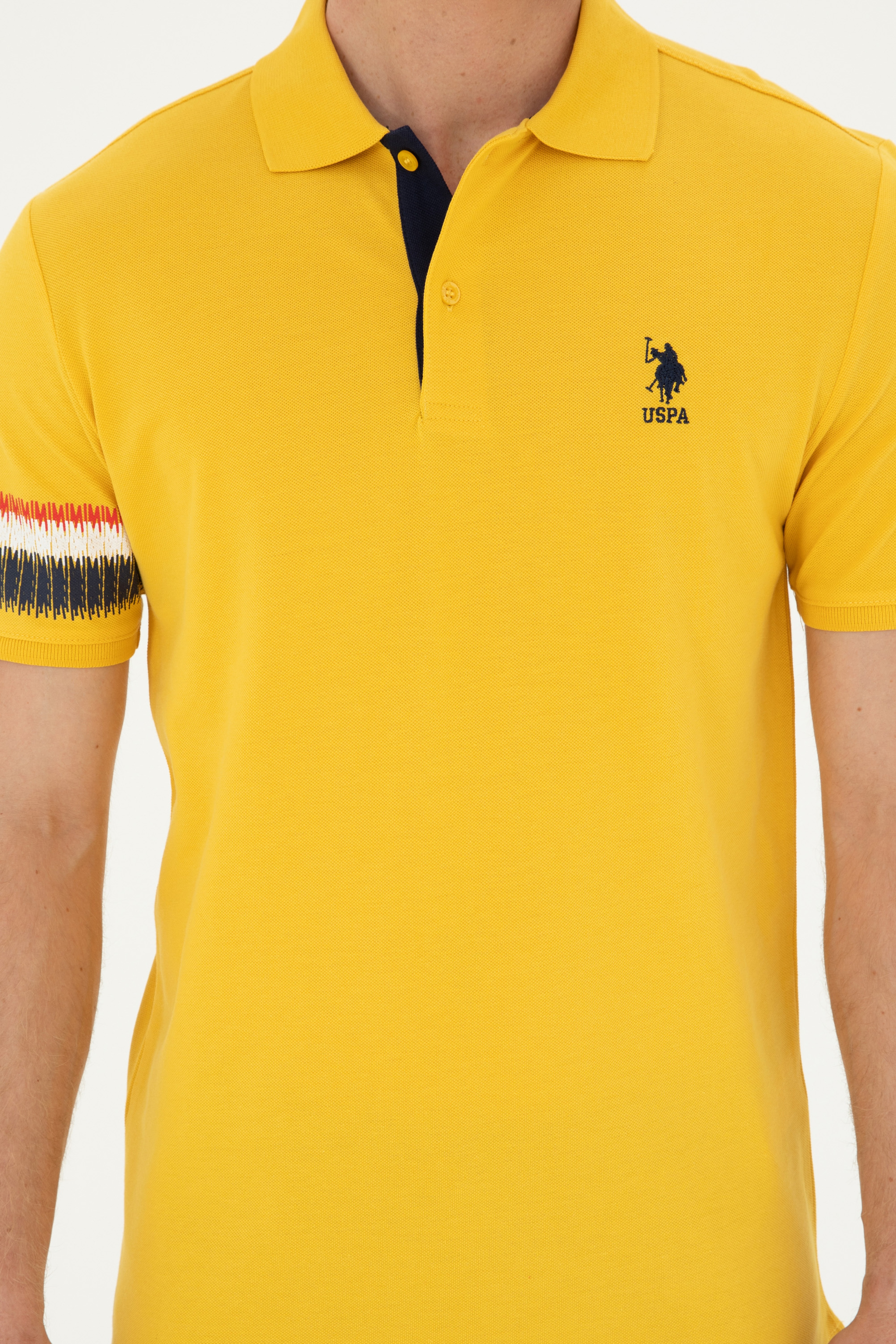 Erkek Regular Fit Polo Yaka Safran Tişört - Image 7