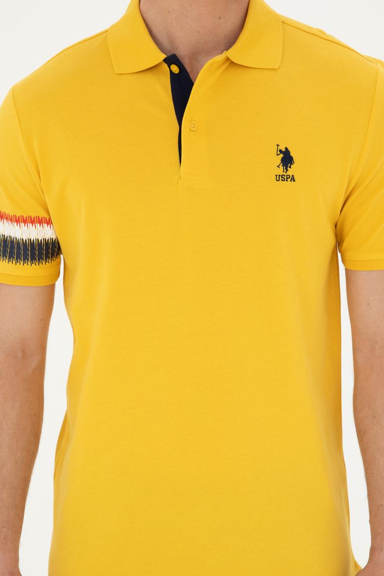 Erkek Regular Fit Polo Yaka Safran Tişört - 50288371031
