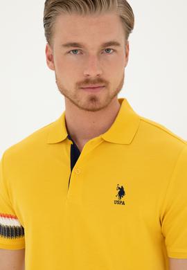 Erkek Regular Fit Polo Yaka Safran Tişört - 50288371031