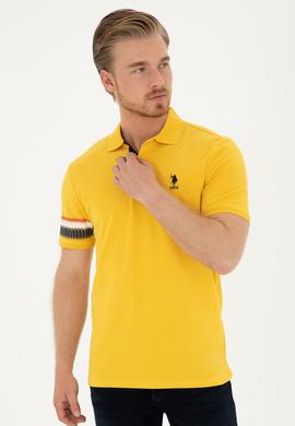 Erkek Regular Fit Polo Yaka Safran Tişört - 50288371031