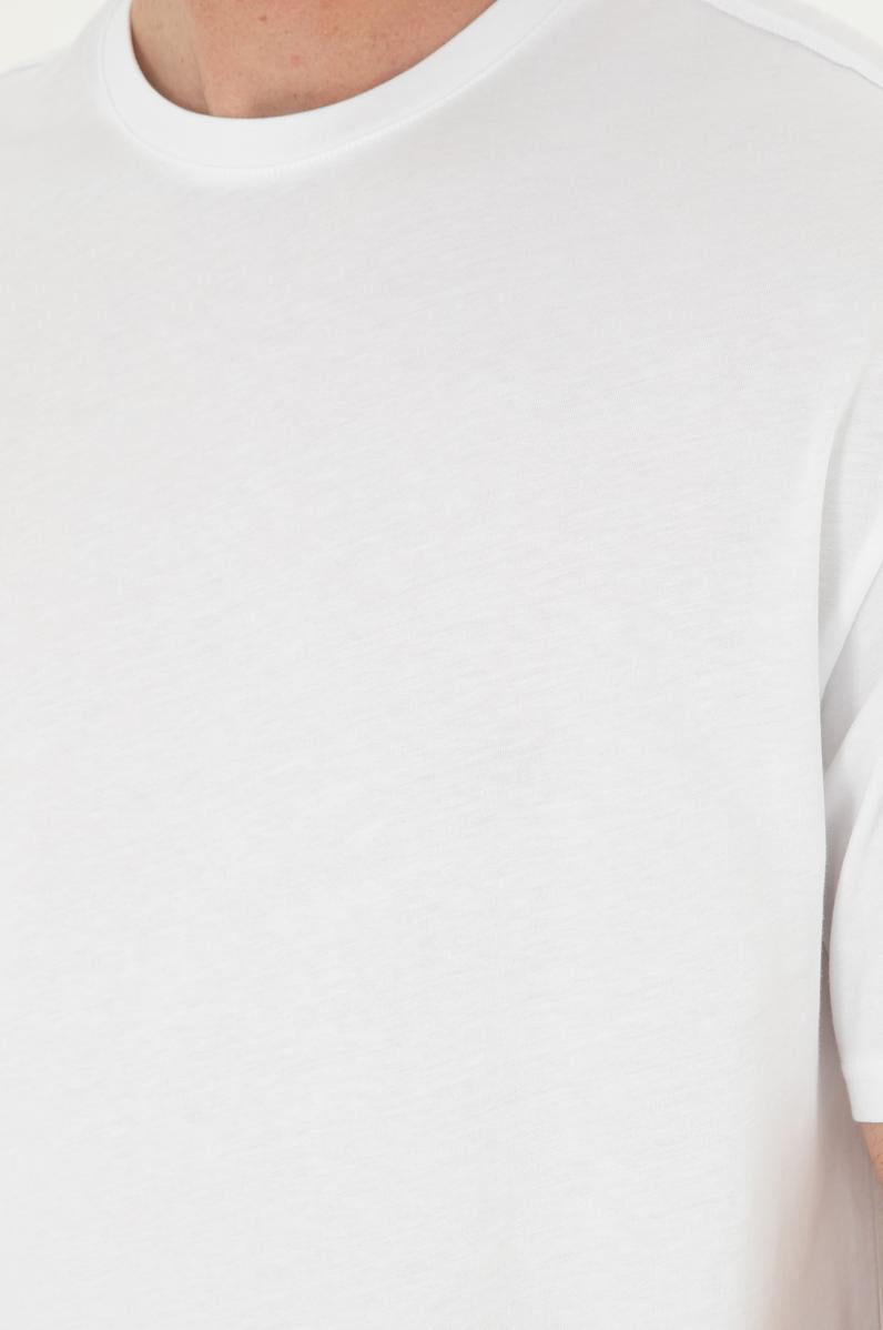 Erkek Comfort Fit Bisiklet Yaka Beyaz Tişört