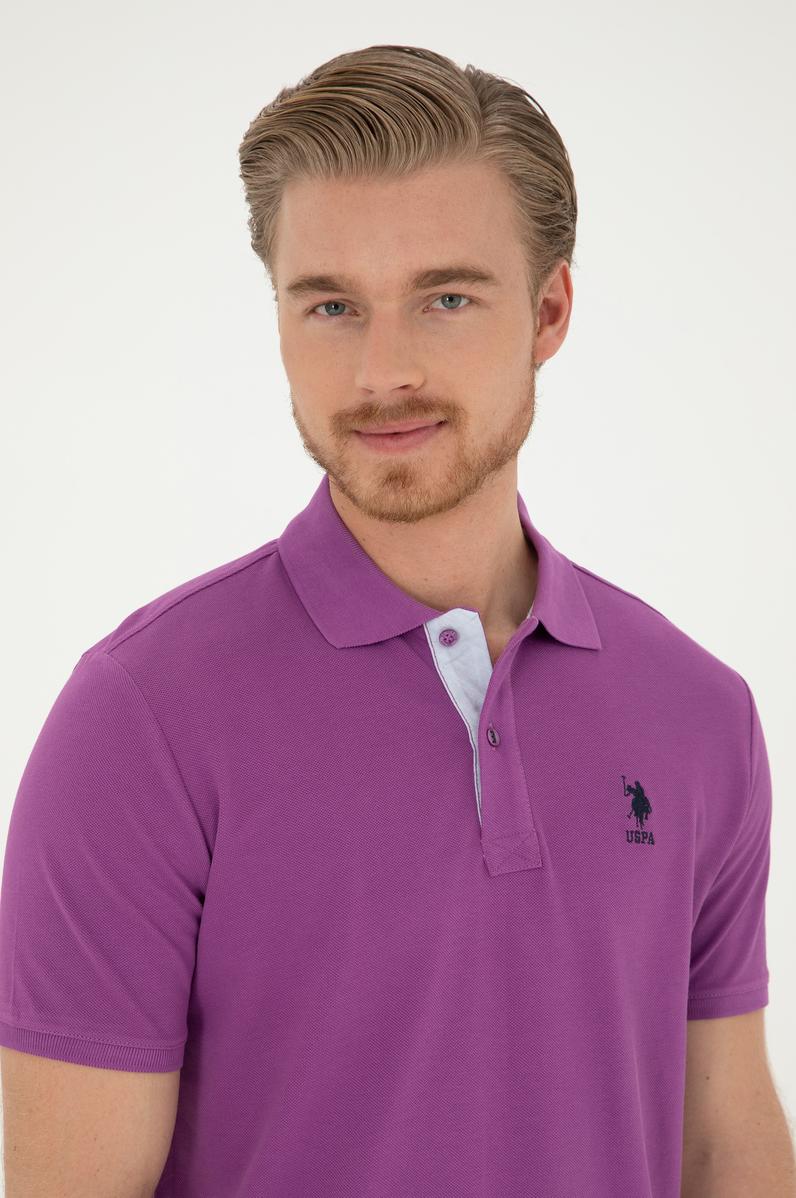 Erkek Mor Basic Tişört