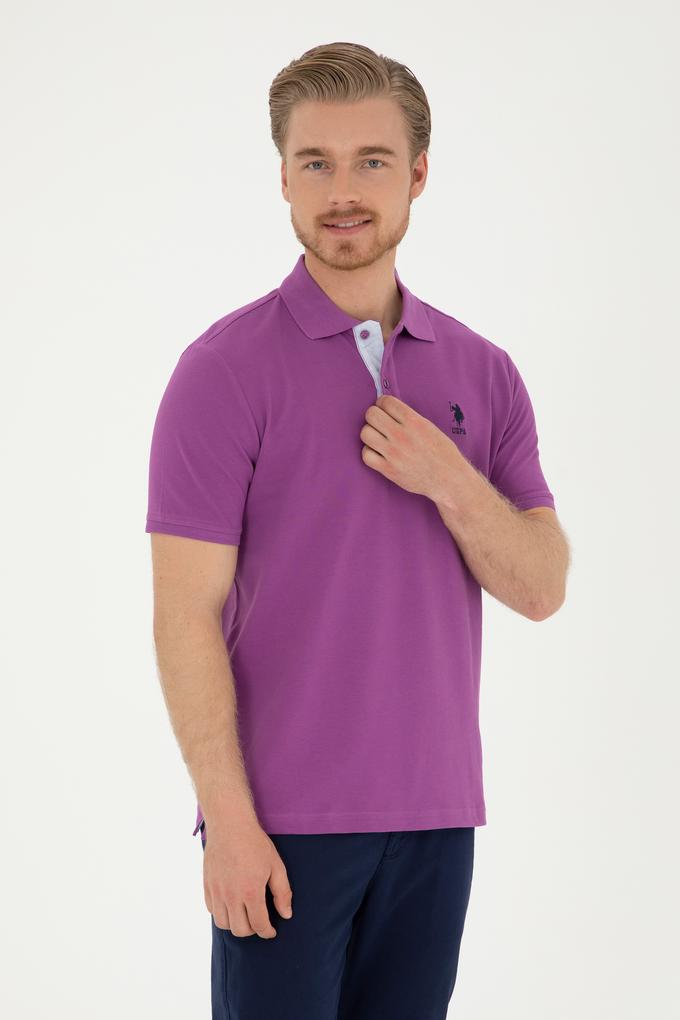 Erkek Mor Basic Tişört