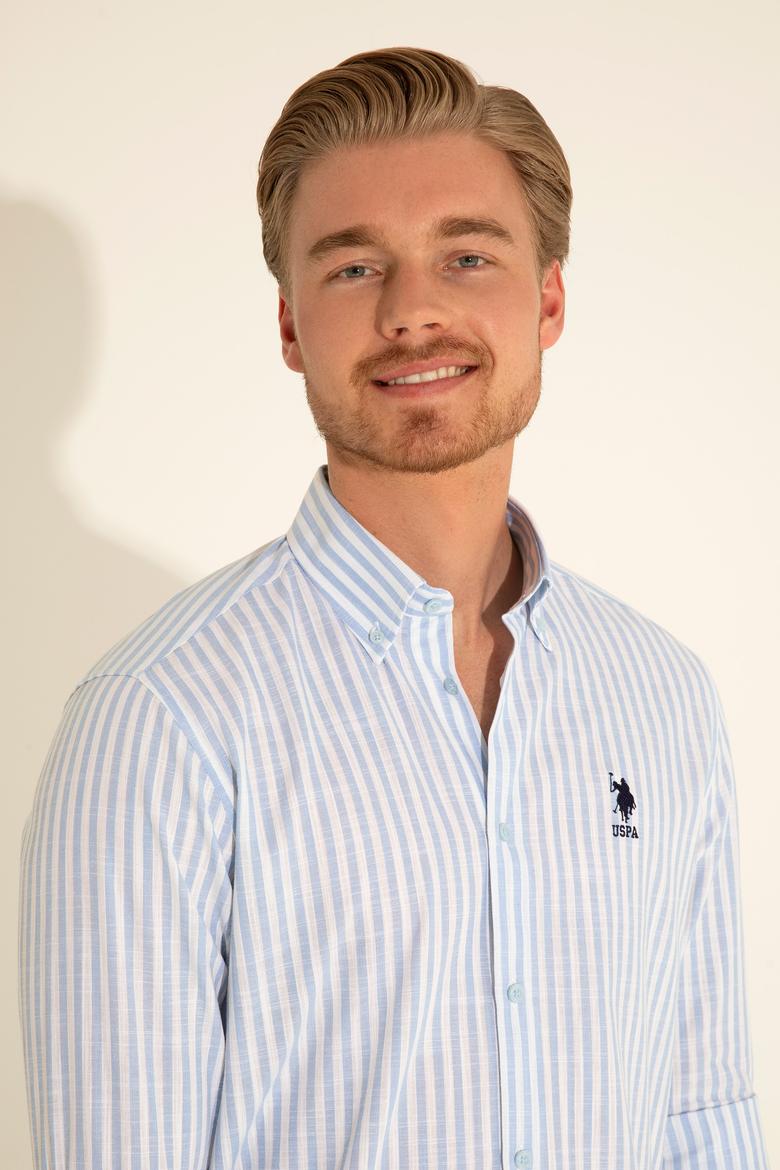 Erkek Mavi Uzun Kollu Gömlek - 50288678007