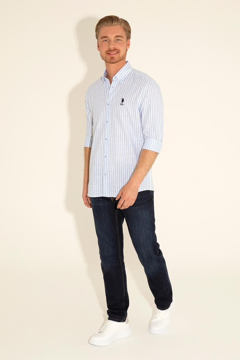 Erkek Mavi Uzun Kollu Gömlek - 50288678007