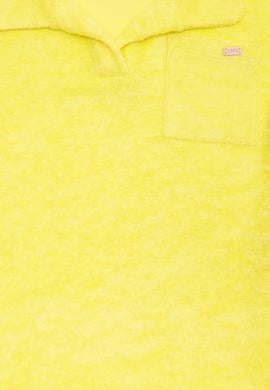 Kız Çocuk Neon Sarı Havlu Kumaş Polo Yaka Tişört - 50265392003