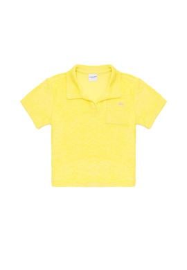 Kız Çocuk Neon Sarı Havlu Kumaş Polo Yaka Tişört - 50265392003