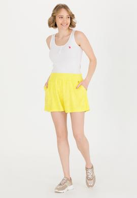 Kadın Neon Sarı Örme Şort - 50263977049