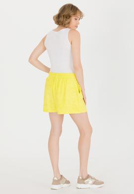 Kadın Neon Sarı Örme Şort - 50263977049