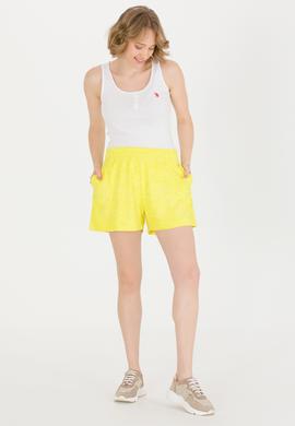 Kadın Neon Sarı Örme Şort - 50263977049