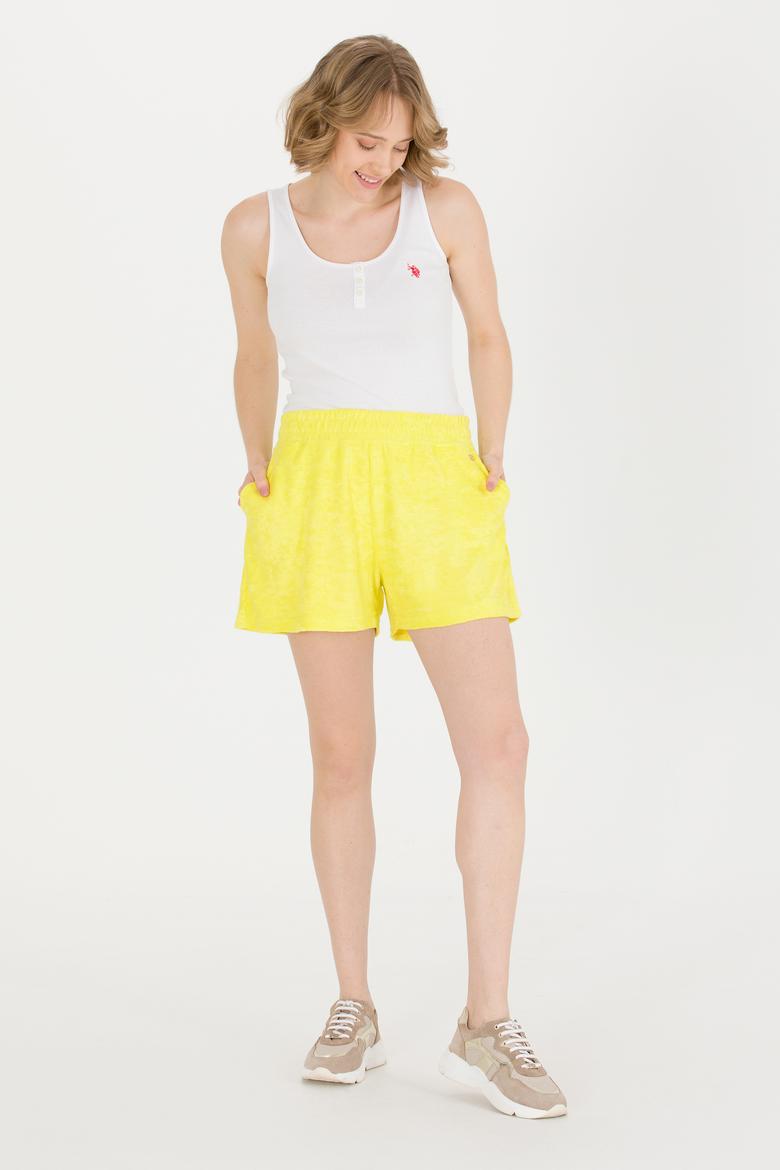 Kadın Neon Sarı Örme Şort - 50263977049