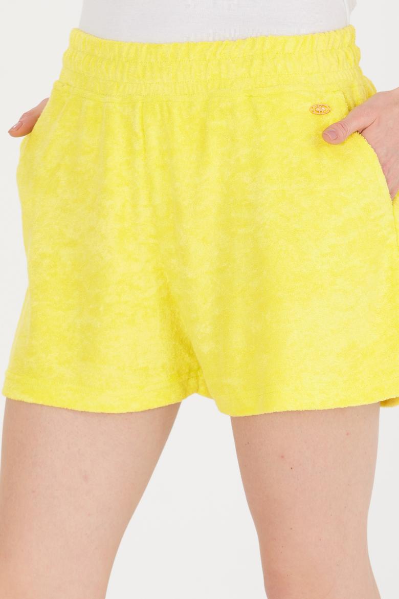 Kadın Neon Sarı Örme Şort - 50263977049