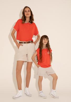 Kız Çocuk Bej Dokuma Şort - 50268087021