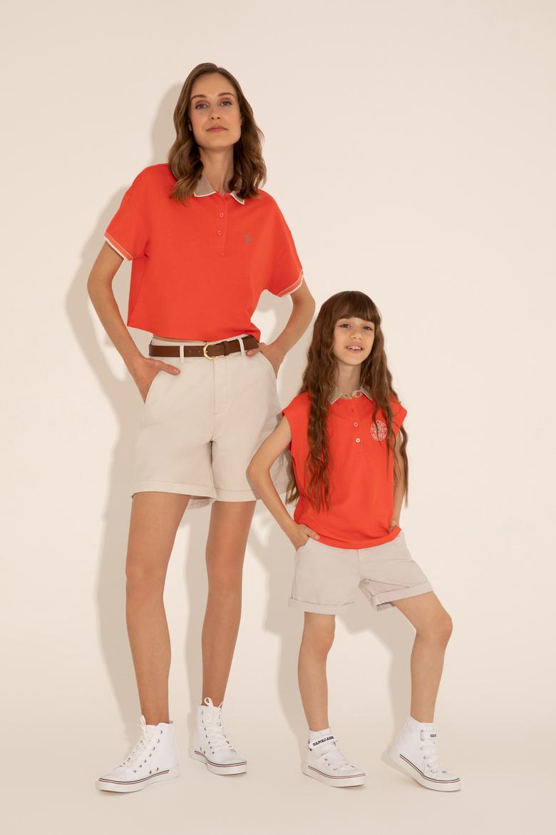 Kız Çocuk Bej Dokuma Şort