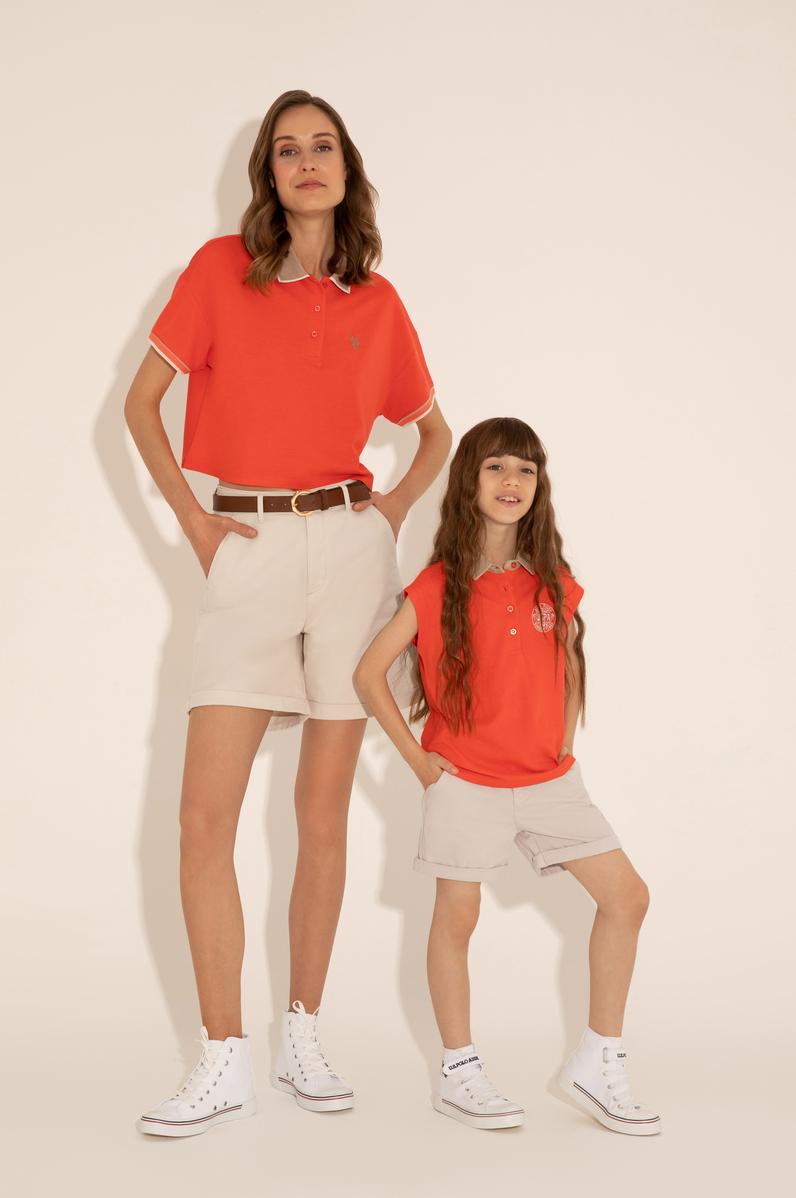 Kız Çocuk Bej Dokuma Şort