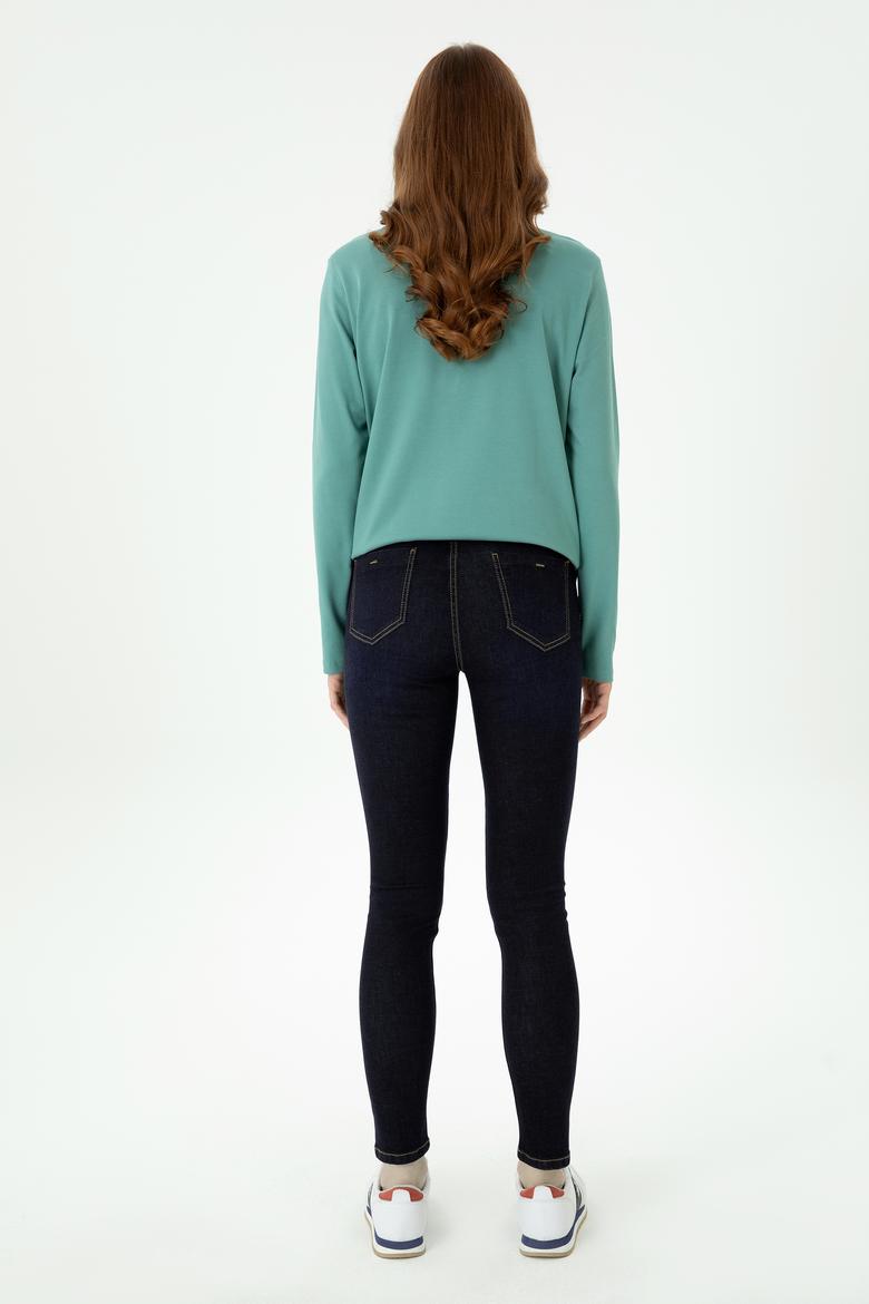 Kadın Koyu Mavi Jean Pantolon - 50277123002