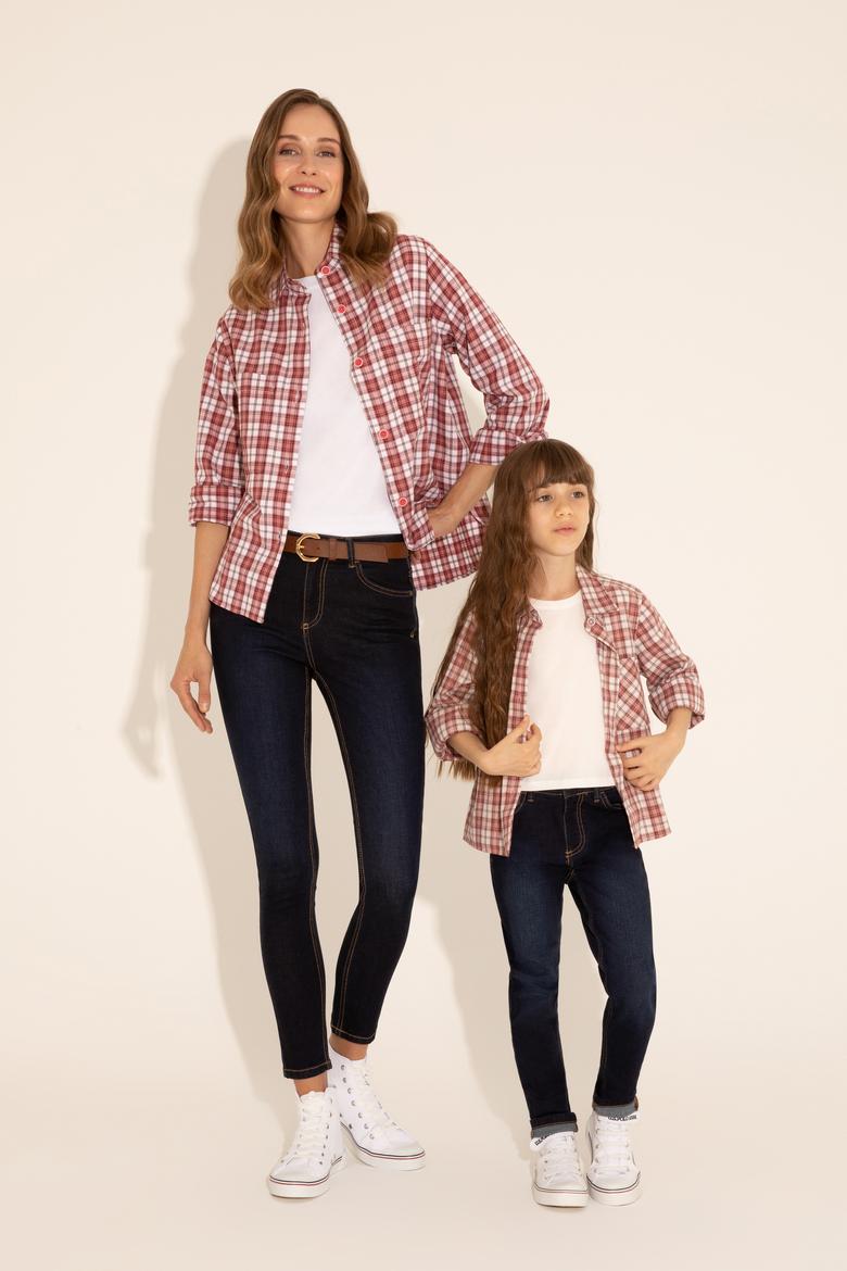 Kadın Pembe Uzun Kollu Gömlek