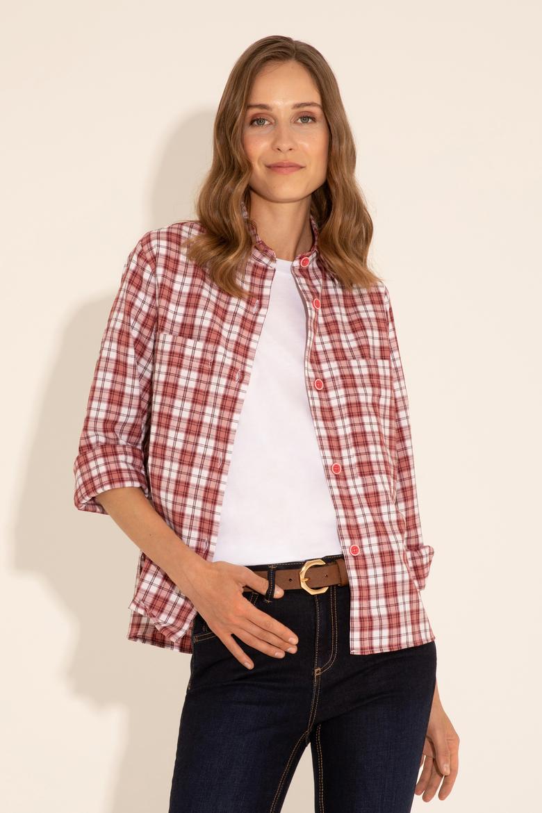 Kadın Pembe Uzun Kollu Gömlek - 50279868002