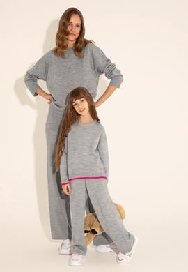 Kız Çocuk Gri Melanj Kazak - 50276995009