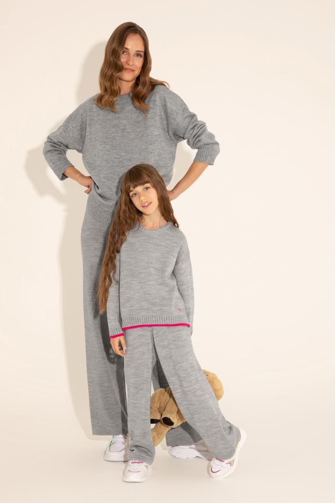 Kız Çocuk Gri Melanj Kazak