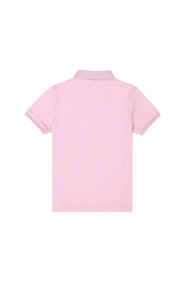 Kız Çocuk Pembe Polo Yaka Basic Tişört - 50288501005