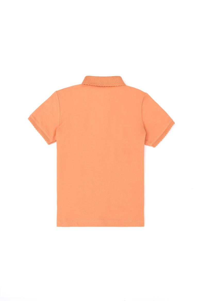 Kız Çocuk Somon Polo Yaka Basic Tişört - 50288501027