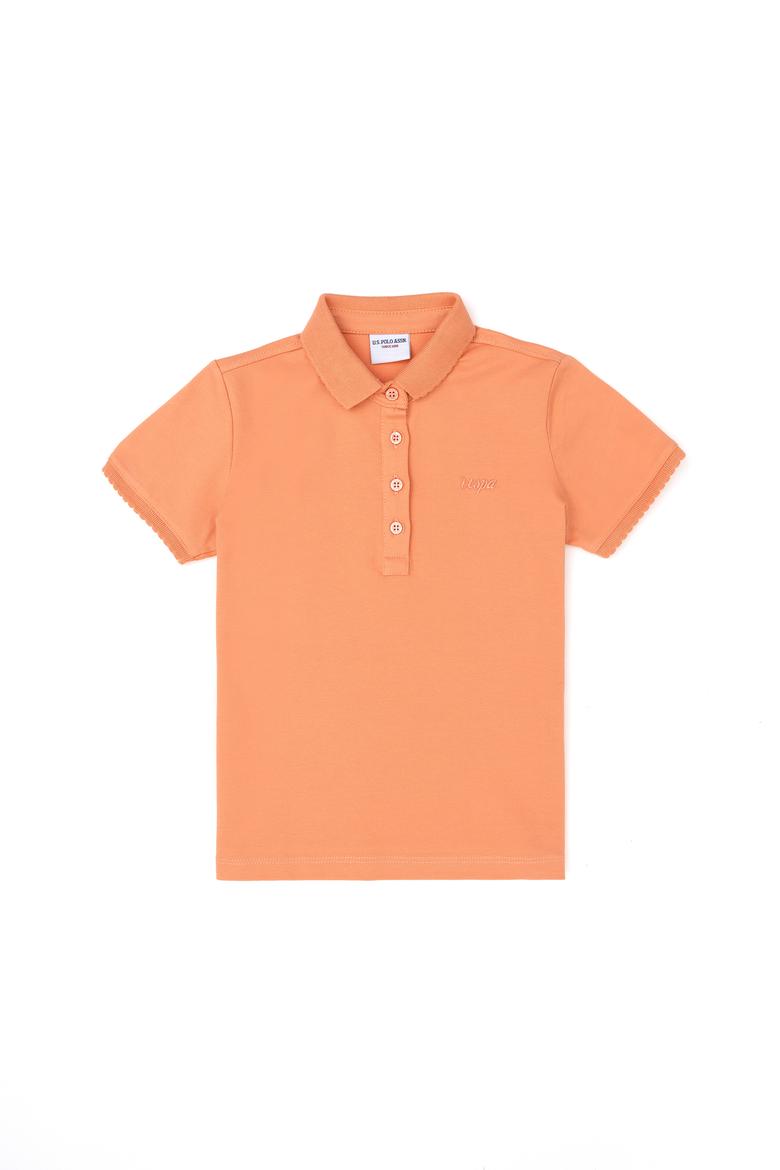 Kız Çocuk Somon Polo Yaka Basic Tişört - 50288501027