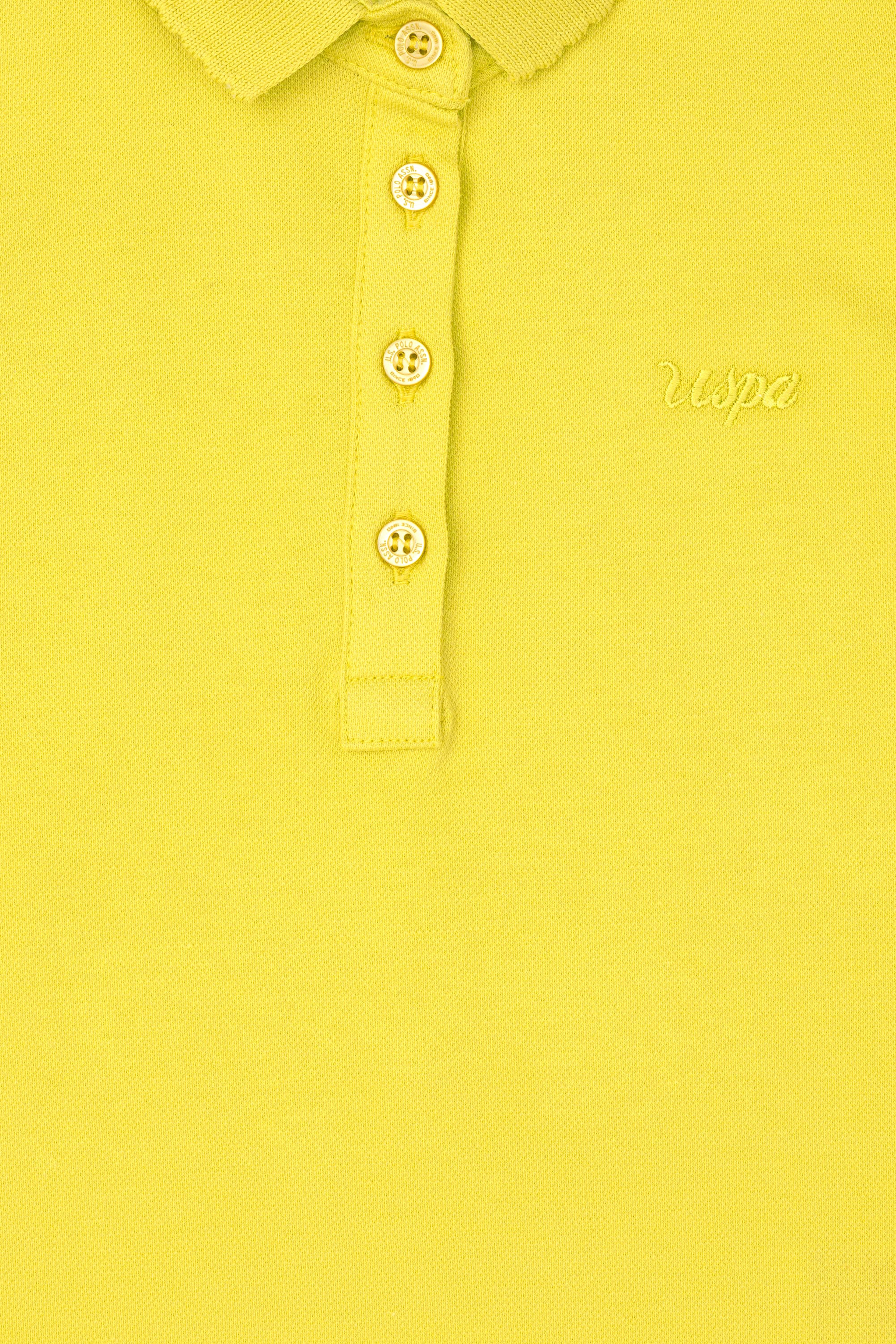 Kız Çocuk Fıstık Polo Yaka Basic Tişört - Image 5