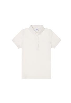 Kız Çocuk Ekru Polo Yaka Basic Tişört - 50288501016