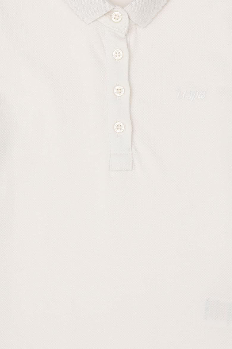 Kız Çocuk Ekru Polo Yaka Basic Tişört - 50288501016