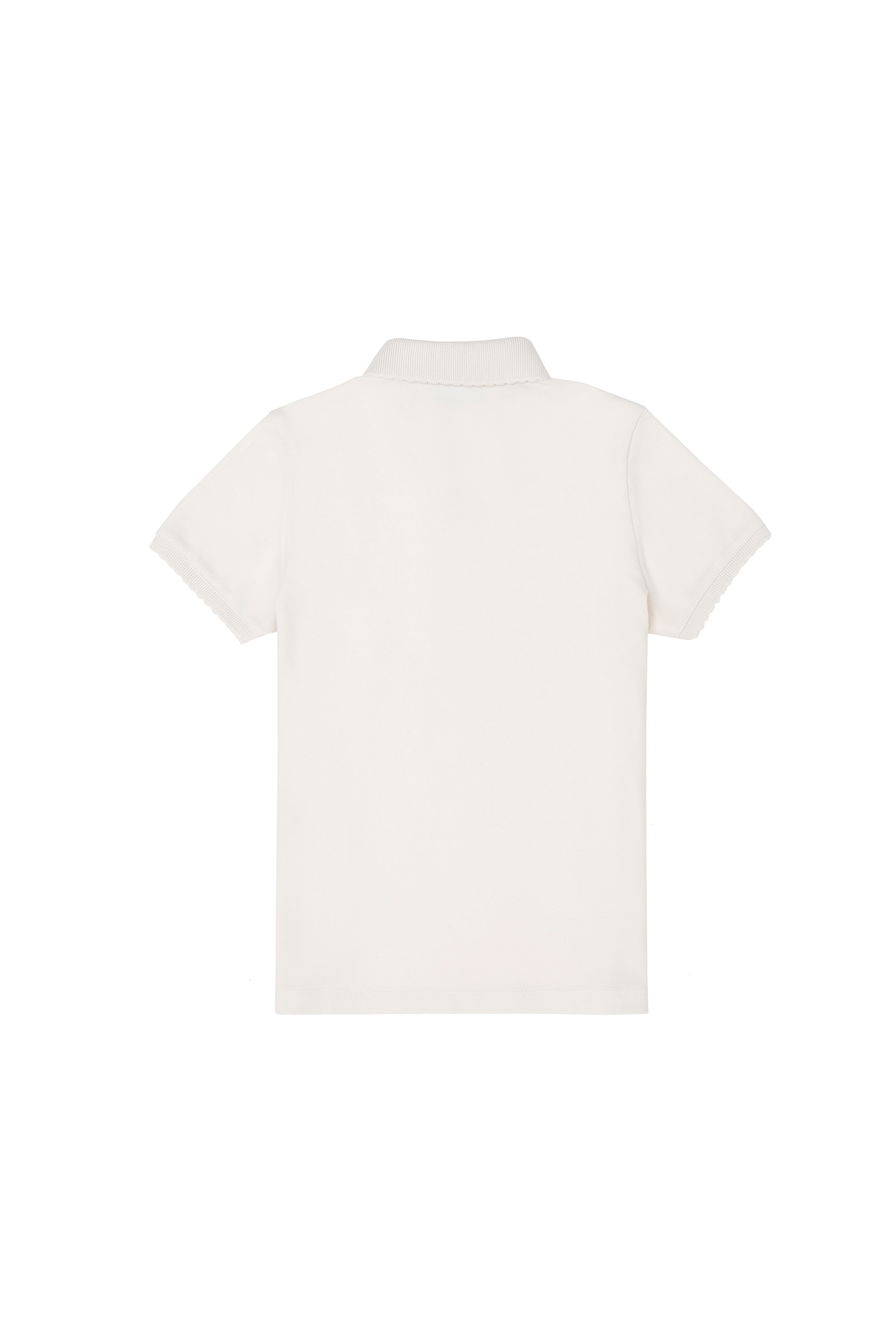Kız Çocuk Ekru Polo Yaka Basic Tişört