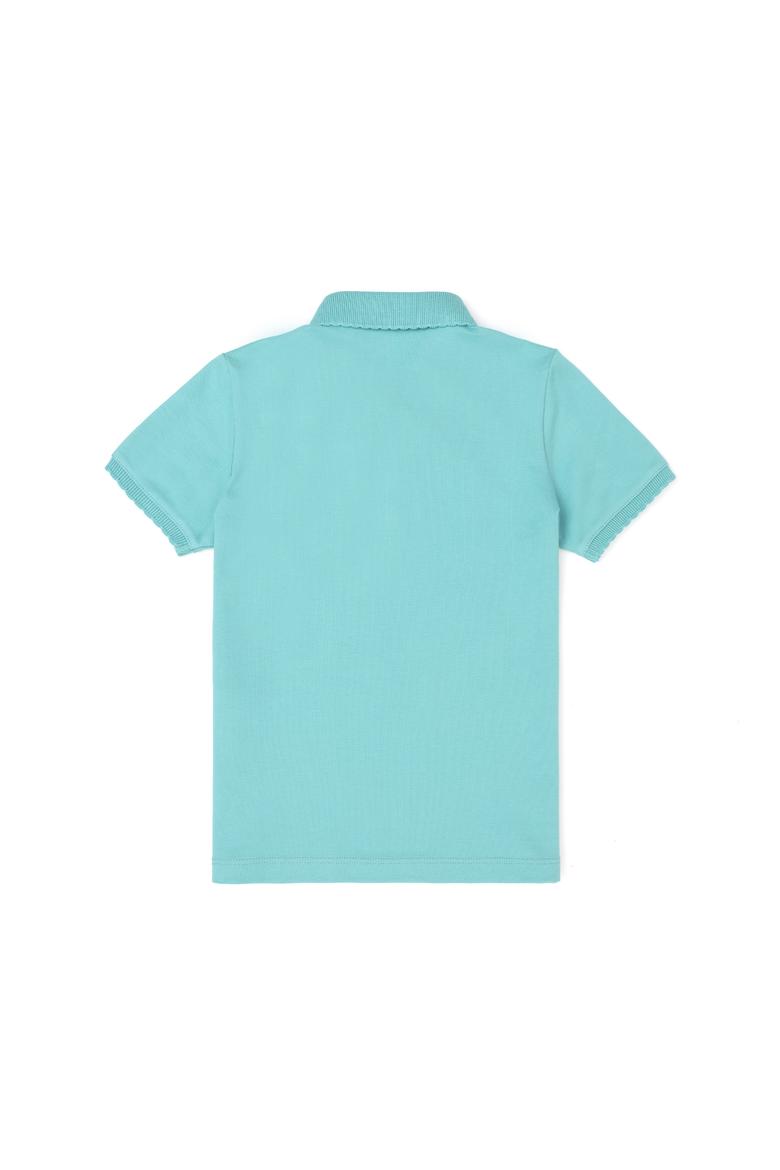 Kız Çocuk Mint Polo Yaka Basic Tişört - 50288501082