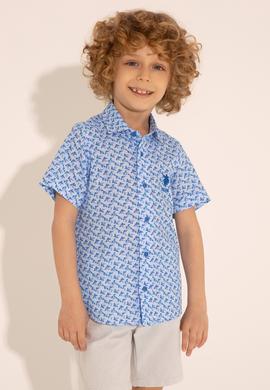 Erkek Çocuk Lacivert Kısa Kollu Gömlek - 50288719001