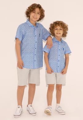 Erkek Çocuk Lacivert Kısa Kollu Gömlek - 50288719001