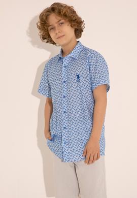 Erkek Çocuk Lacivert Kısa Kollu Gömlek - 50288719001