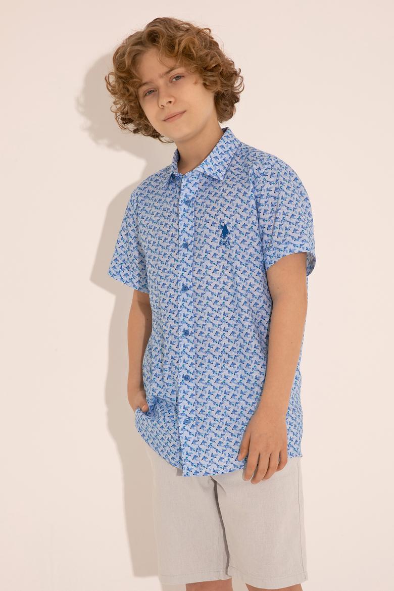 Erkek Çocuk Lacivert Kısa Kollu Gömlek - 50288719001