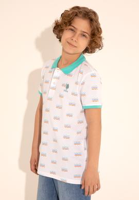 Erkek Çocuk Beyaz Polo Yaka Tişört - 50284893001