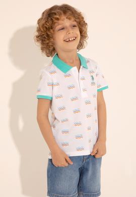 Erkek Çocuk Beyaz Polo Yaka Tişört - 50284893001