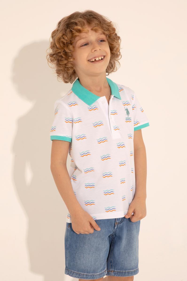 Erkek Çocuk Beyaz Polo Yaka Tişört